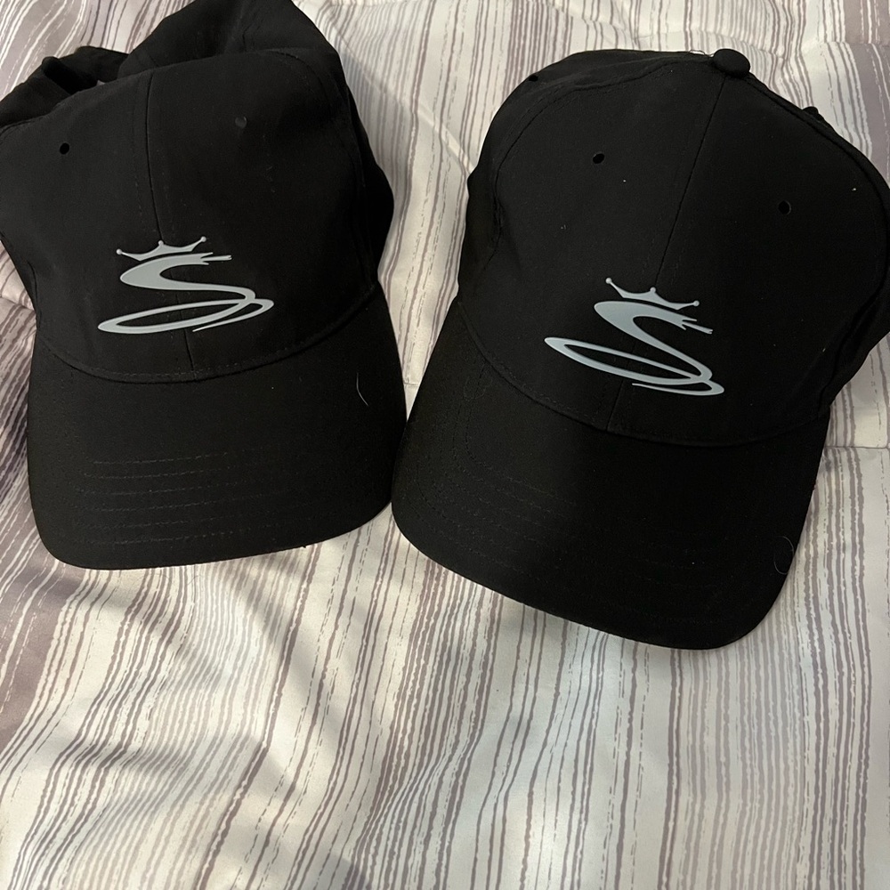 Cobra Black and Gray golf Hats with Silver Logo (2 for 1)